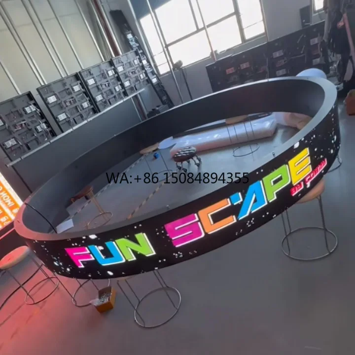Premium Digital Signage Displays Indoor Circular Curved LED Screen Soft Flexible for Elevator Retail Store Use Animation