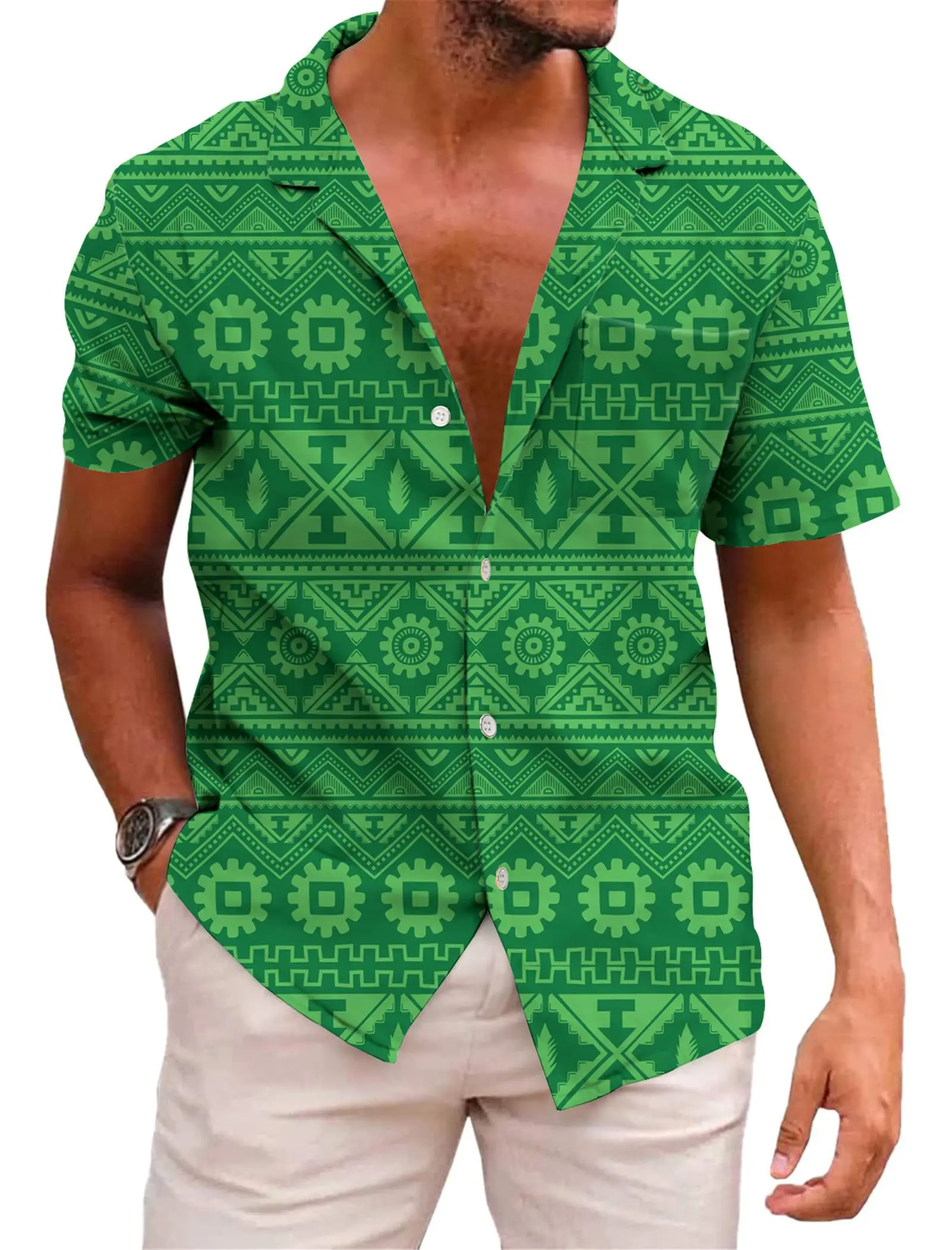 

KYKU Mexico Shirt for Men Funny Beach Shirts Hawaiian Button Down Short Sleeve