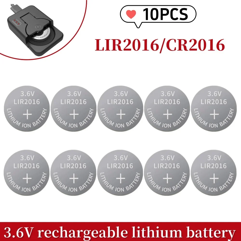 5-10 шт. LIR2016 2016 3,6 В литиевая аккумуляторная батарея для часов, игрушечная кнопка с дистанционным управлением, замена батареи CR2016 LM2016 5-10 шт. LIR2016 2016 3,6 В литиевая аккумуляторная батарея для часов, игрушечная кнопка с дистанционным управлением, замена батареи CR2016 LM2016