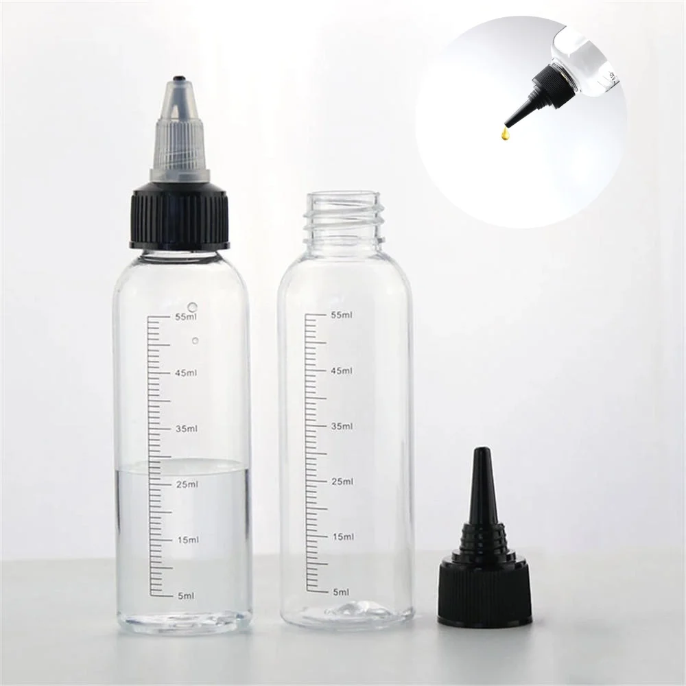 30ml-250ml Empty Hair Dye Bottle Measured Twist Top Cap Refillable Squeeze Container With Graduated Scale For Tattoo Pigment Ink