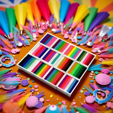 UV Glow-in-the-Dark Rainbow Water Activated Face Body Paint Fluorescent Neon for Masquerade Halloween Christmas Music Festival