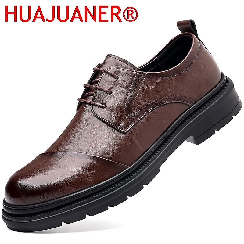

High Quality Men Genuine Leather Shoes Versatile Men's Casual Shoes Fashion Brand Man Oxford Shoes Lace Up Formal Dress Footwear