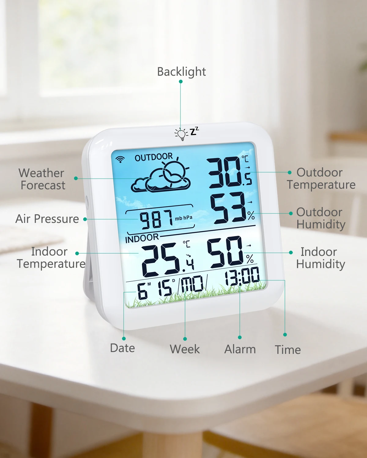 สถานีวัดสภาพอากาศพร้อมหน้าจอ L - Weather Station Indoor บทวิจารณ์และราคา