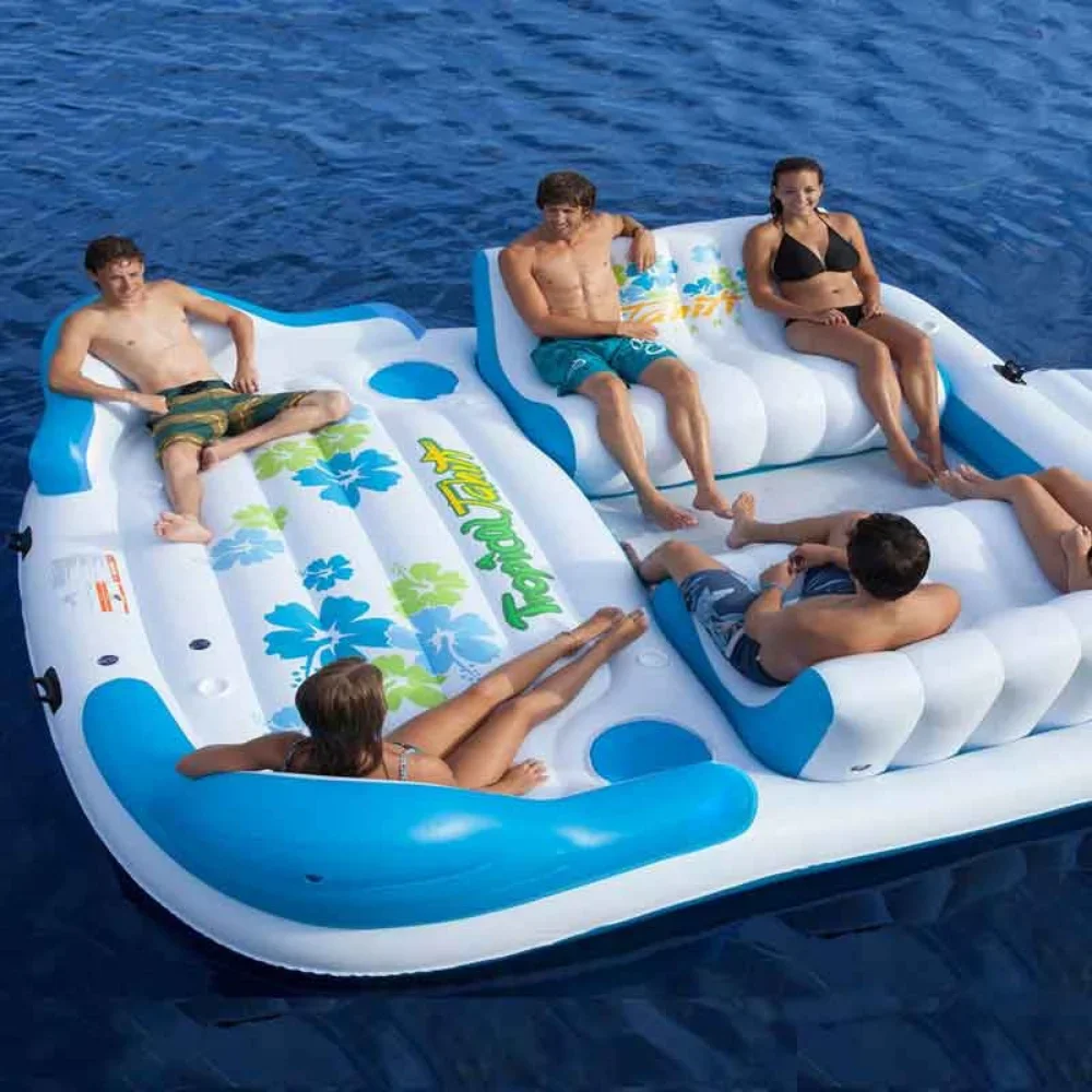 Isla Flotante inflable de Diseño Popular, sofá inflable para seis personas