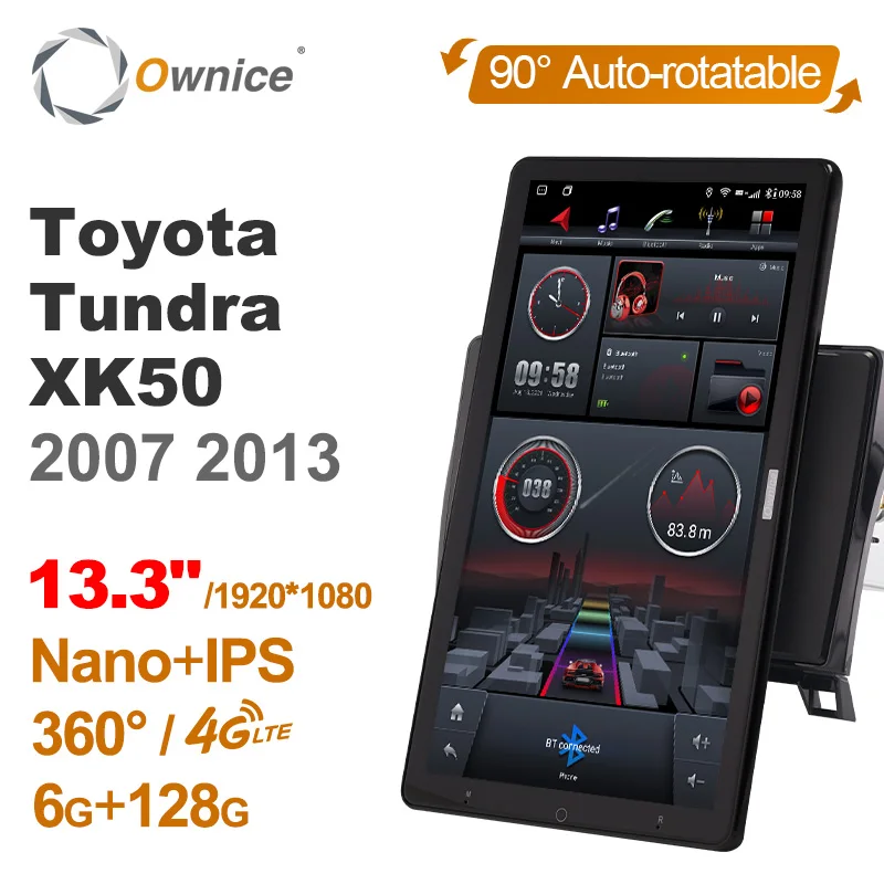 

Auto Rotatable 1920*1080 13.3" Ownice Android 10.0 Car Multimedia for Toyota Tundra XK50 2007 2013 Car Auto Radio 1din Audio