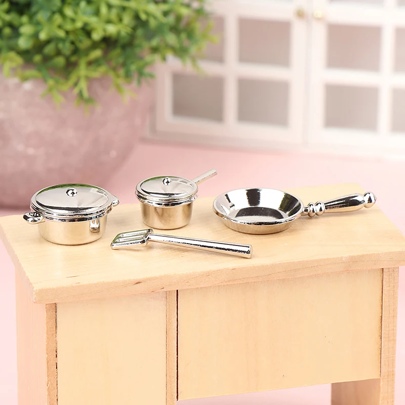 Modellini in Miniatura 1/12 per Casa delle Bambole: Pentole, Spatole e Accessori da Cucina