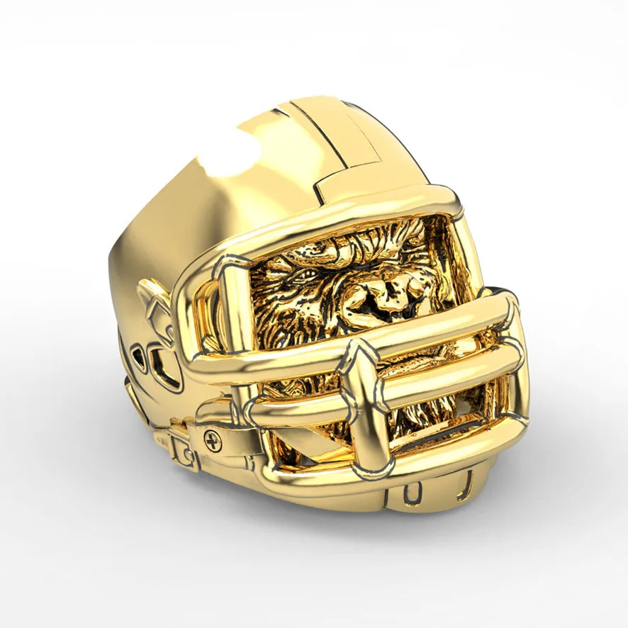 Rugby helmet ring, gorilla helmet, personalized and domineering American football men\'s ring