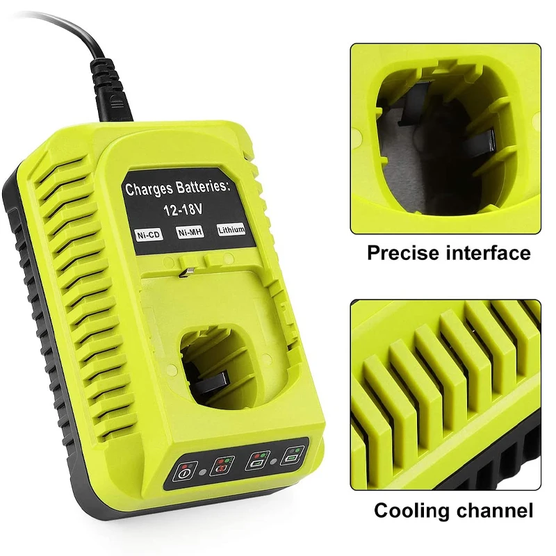 Imagem -05 - Carregador de Substituição para Ryobi Carregamento Rápido Li-ion Ni-cd Ni-mh Bateria P107 P108 P110 12v 14.4v 18v P117