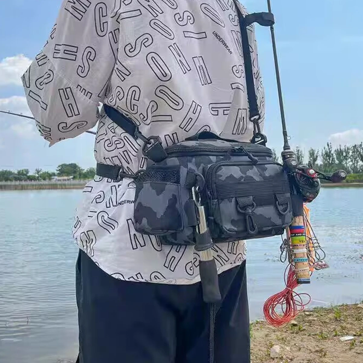 

Portable Large Capacity Fishing Tackle Bag Waterproof Fishing Tackle Storage Bag Case Outdoor Travel Hunting Shoulder Bag Pack