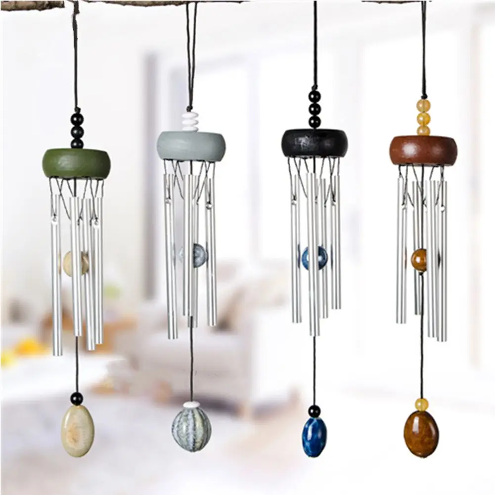 Mini Solid Wood Solid Aluminum Bar Metal Wind Chimes Small Fresh Home Decoration Pendant Door Decoration Gift Car Wind Chimes