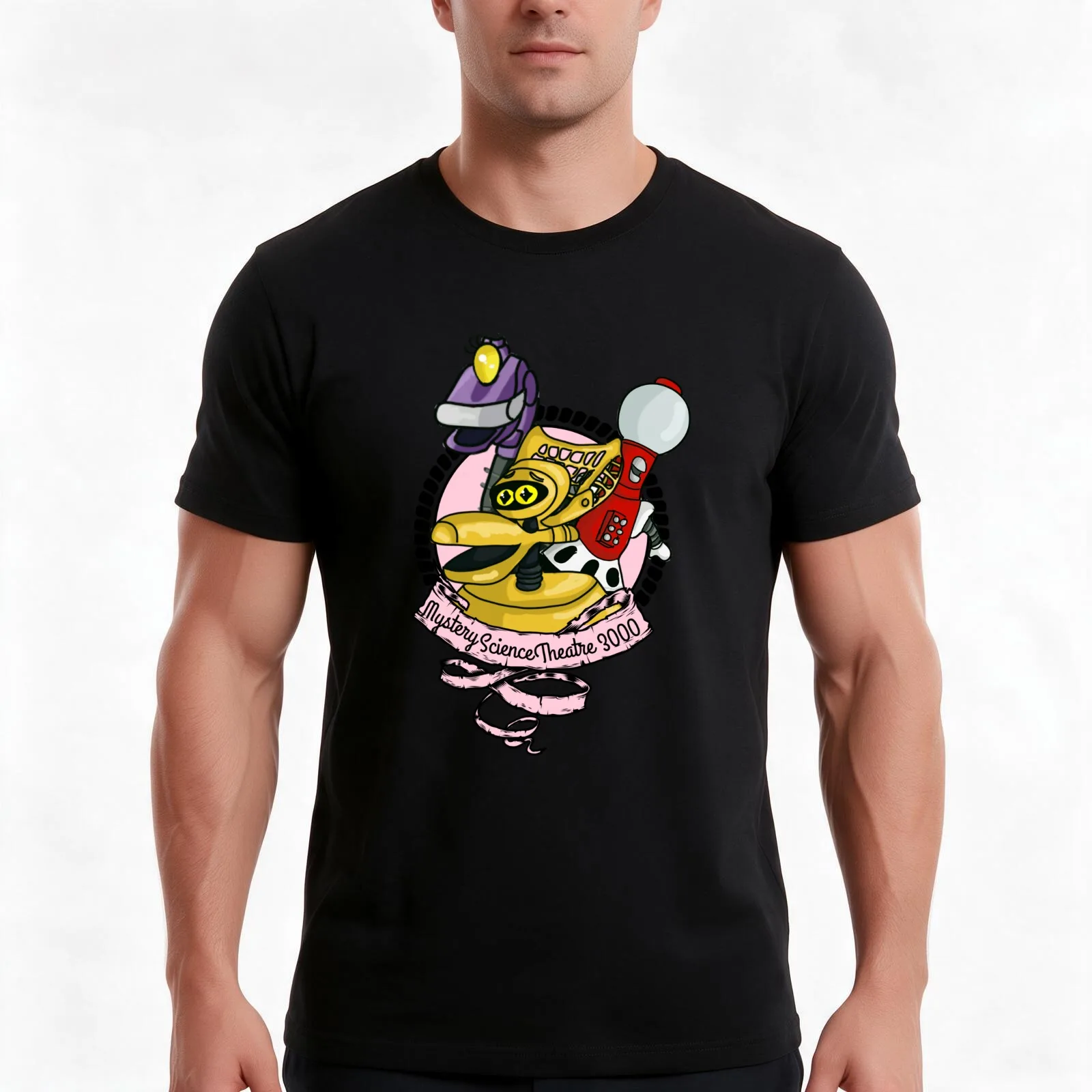 Mystery Science Theatre 3000 T-Shirt, Summer Casual Cotton Tee, Oversized Streetwear Tops, Vintage Graphic Print, 100% Cotton