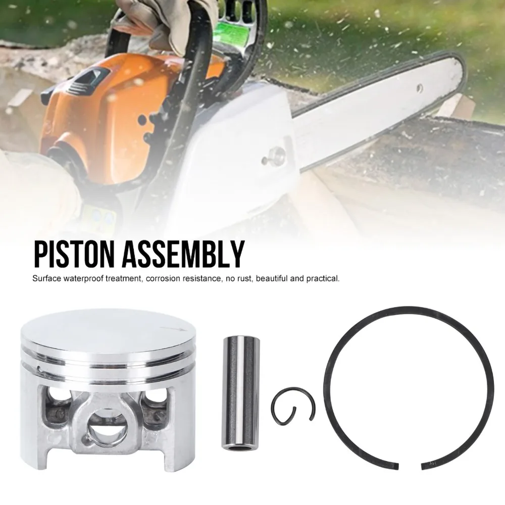 Durable Silver Piston Assembly Metal Easy to Install Piston Set Compact Rings Gasket Pin Bearing for 026 MS260