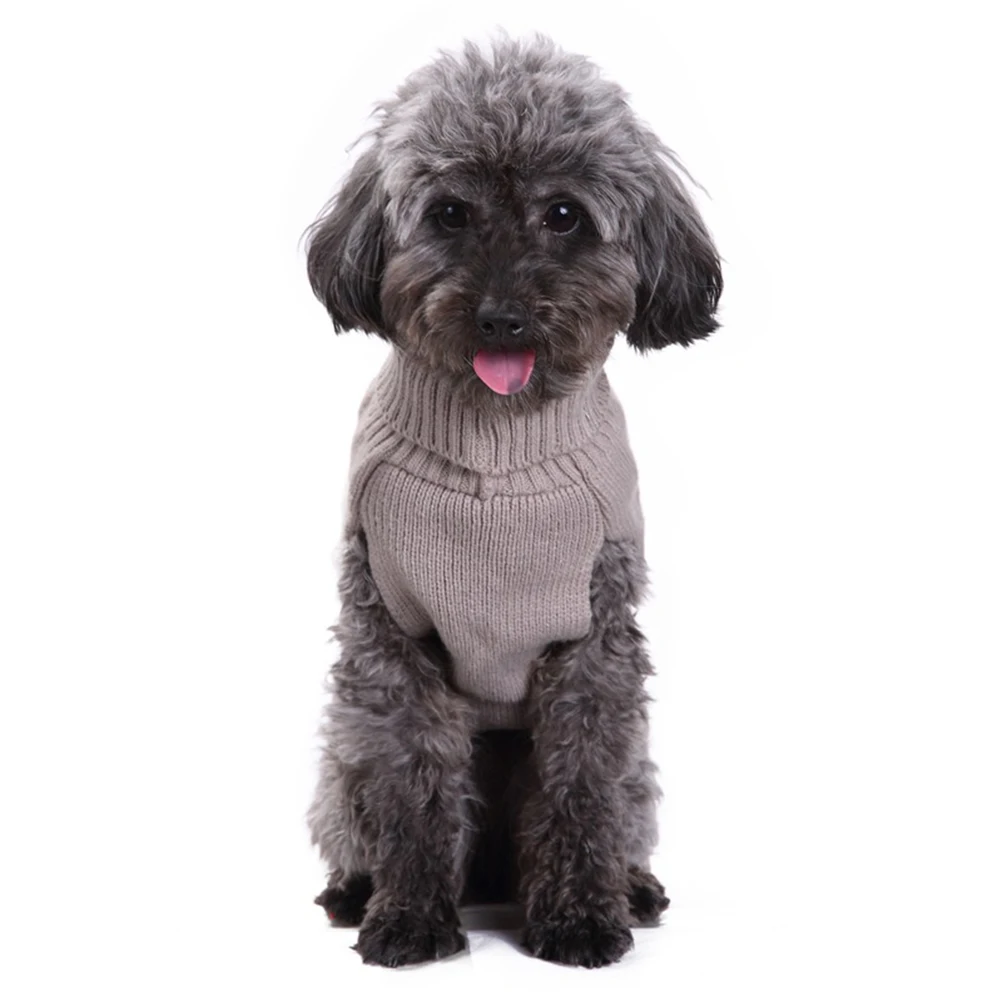 

Dog Sweater Puppy Clothing Winter Warm Pet Clothes Squama Design Machine Washable Grey L For Autumn Winter Use Dog Knitwear