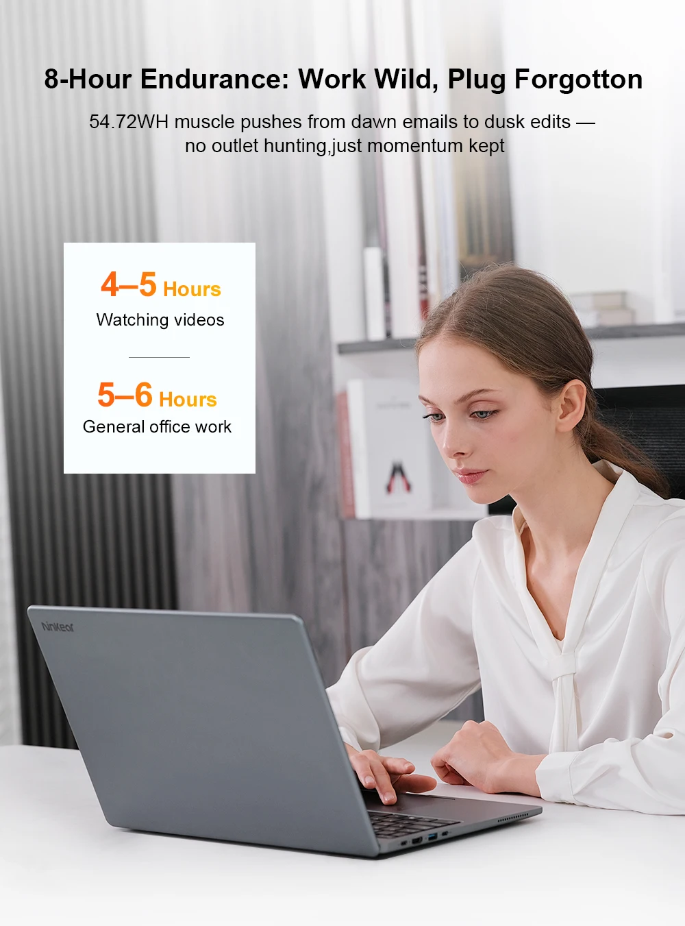 Ninkear A15 Pro Laptop AMD Ryzen 5 5500U 16 Inch 2.5K 120Hz IPS Display 16GB RAM 1TB SSD Fingerprint Reader Windows 11 WiFi 6 USB-C PD 65W Fast Charging for Business Home Office Study and Everyday Multitasking