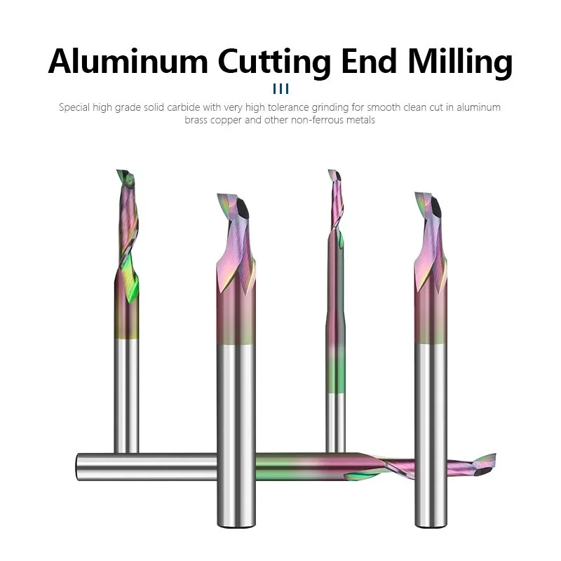 XCAN Milling Cutter 8mm Super Coated Single Flute HSS End Mill for Aluminum Door Window Cutting CNC Aluminum Cutting Router Bit