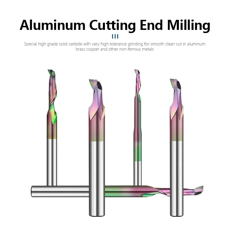 XCAN 밀링 커터 알루미늄 도어 윈도우 절단용 HSS 엔드 밀, 8mm 슈퍼 코팅 단일 플루트, CNC 알루미늄 절단 라우터 비트