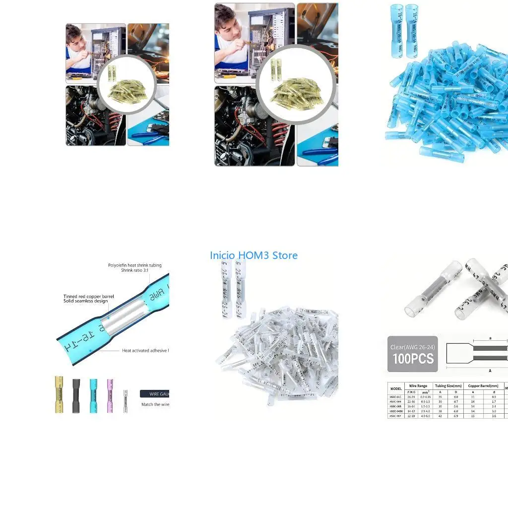 A5YD 100 Items Insulated Wire Linkers Industrial Level Connectors for Water Resistant Electrical Joints In Boats & Campers