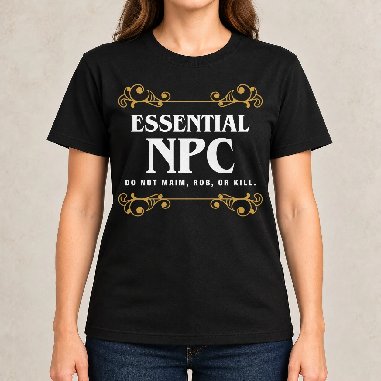 Essential NPC Non-Playable Character Gaming Women T-Shirt aesthetic clothes new edition funny t-shirts for Women pack