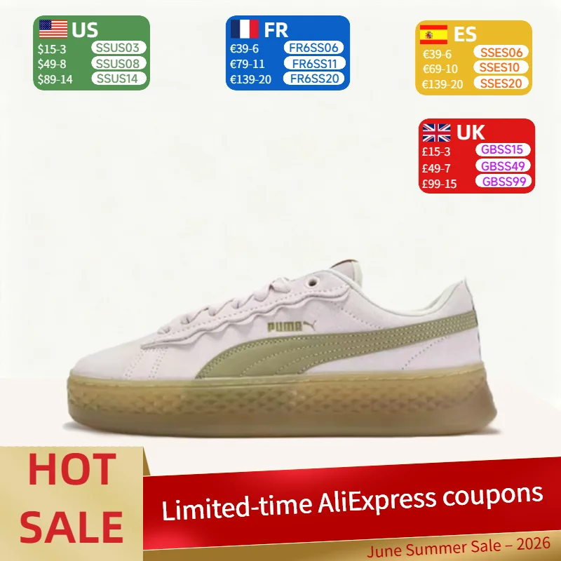 

Puma Smash Platform: Stylish, Retro, Minimalist, High-Quality, Durable, Lightweight Low-Top Sneakers for Women – Pink 406748-01
