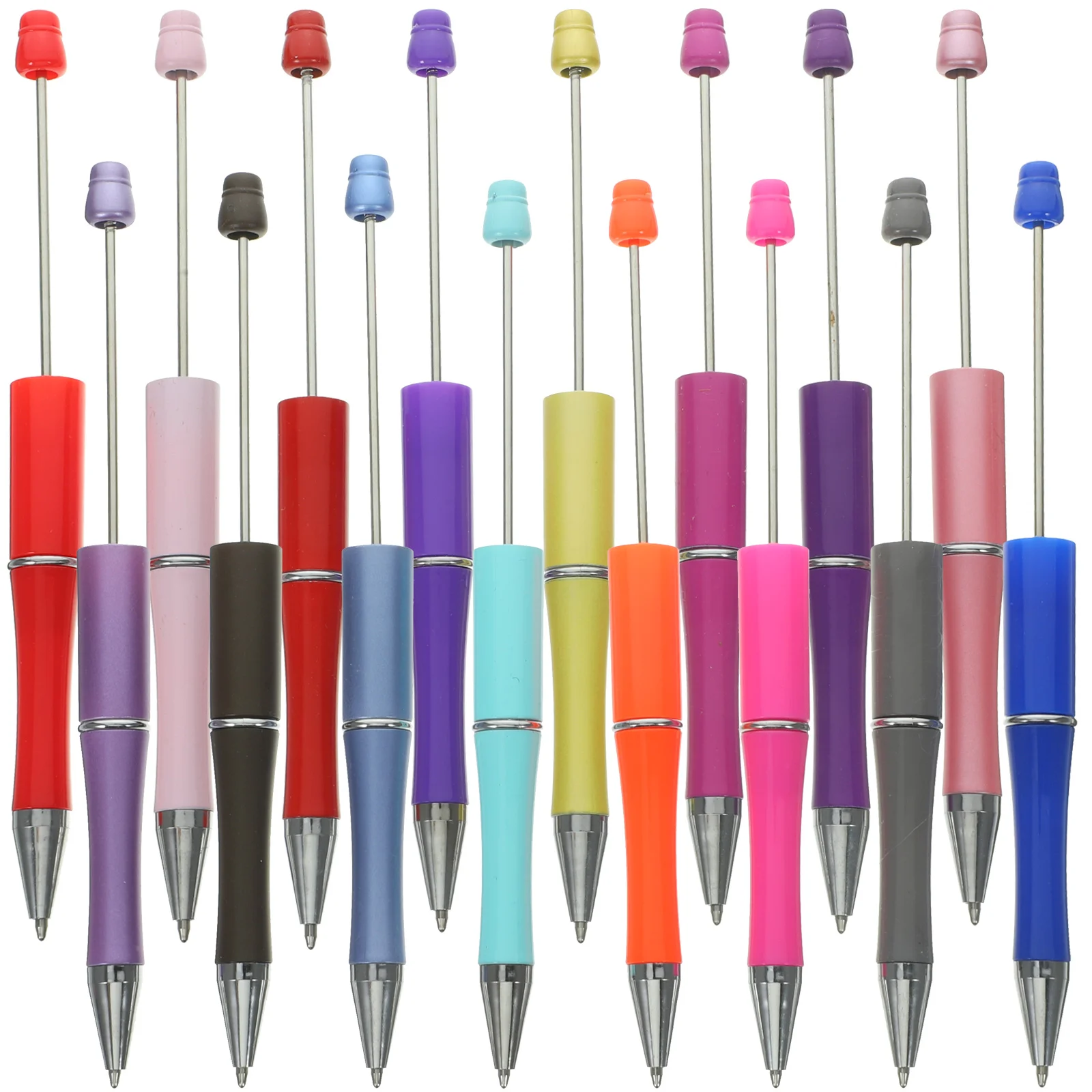 16 Pcs Plastic Beaded Pen Creative Handmade Interesting Writing Pen 16pcs/pack Mixed Colors Portable Pens Kit Ink Fountain