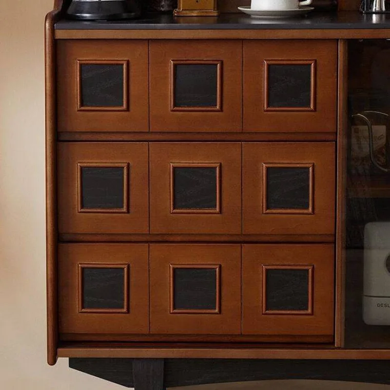 خزانة جانبية لتناول الطعام من الخشب الصلب الفرنسي مقابل خزانة تخزين الحائط وخزانة غرفة المعيشة وخزانة ضيقة #5