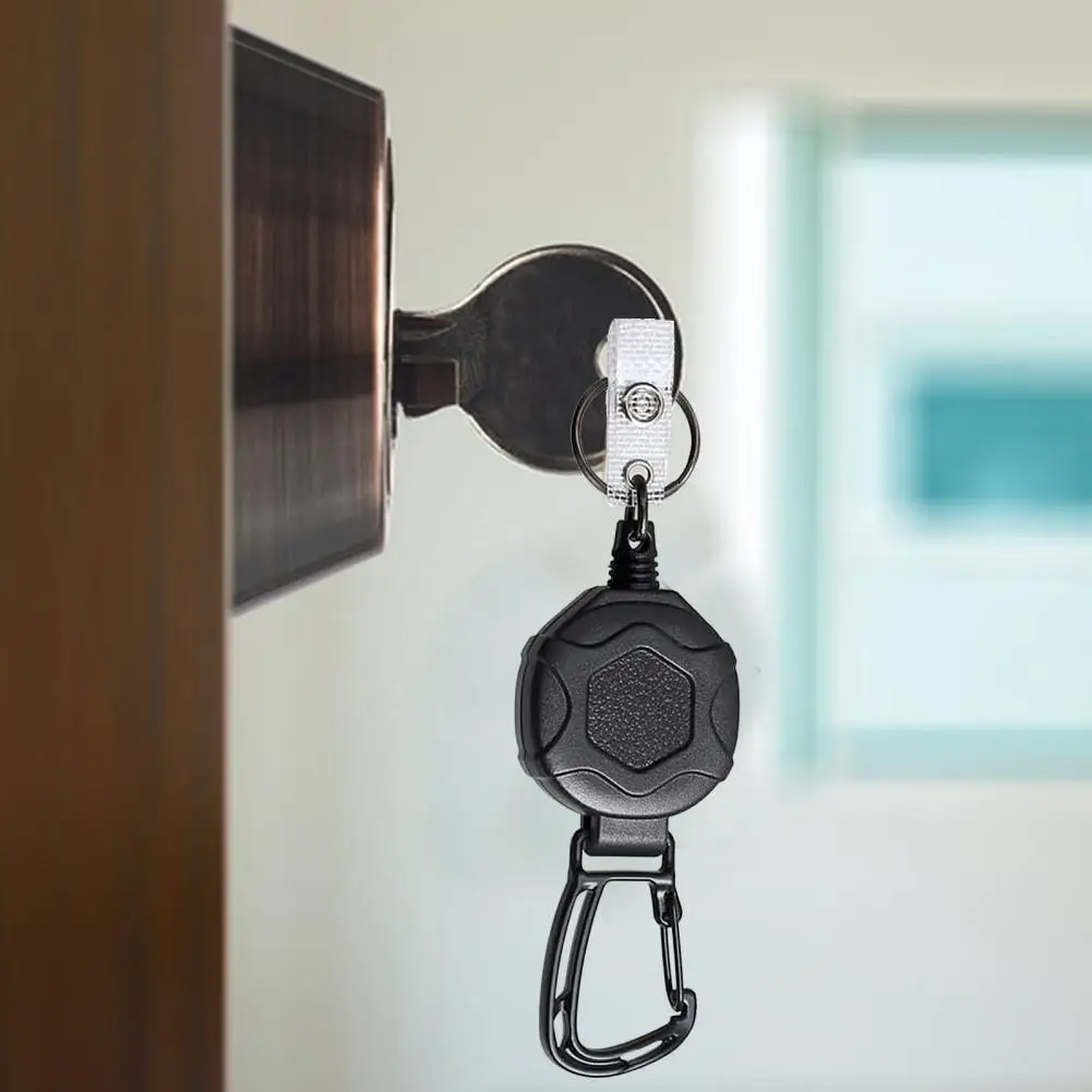 ステンレス鋼の格納式キーホルダー,重いステンレス鋼,idバッジホルダー,垂直リール,耐久性のあるロス防止