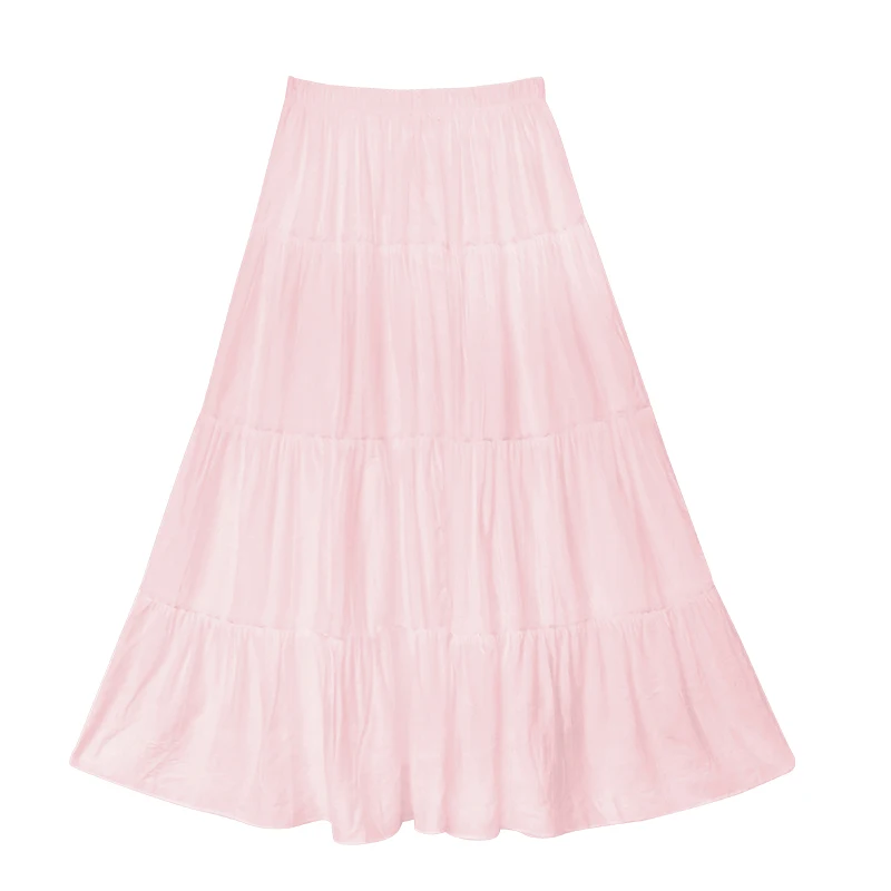Falda midi pada de flor de pera para mujer, moda de primavera, cintura media, línea A, ajuste están, pliegues prensados...