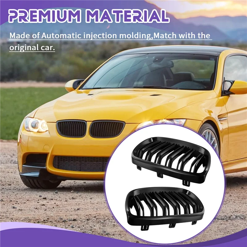 

ABRU-Автомобильные двойные грили, передний бампер, гоночная решетка для BMW E92 E93, 2-дверные M3 2006-2009, высококачественные автомобильные детали