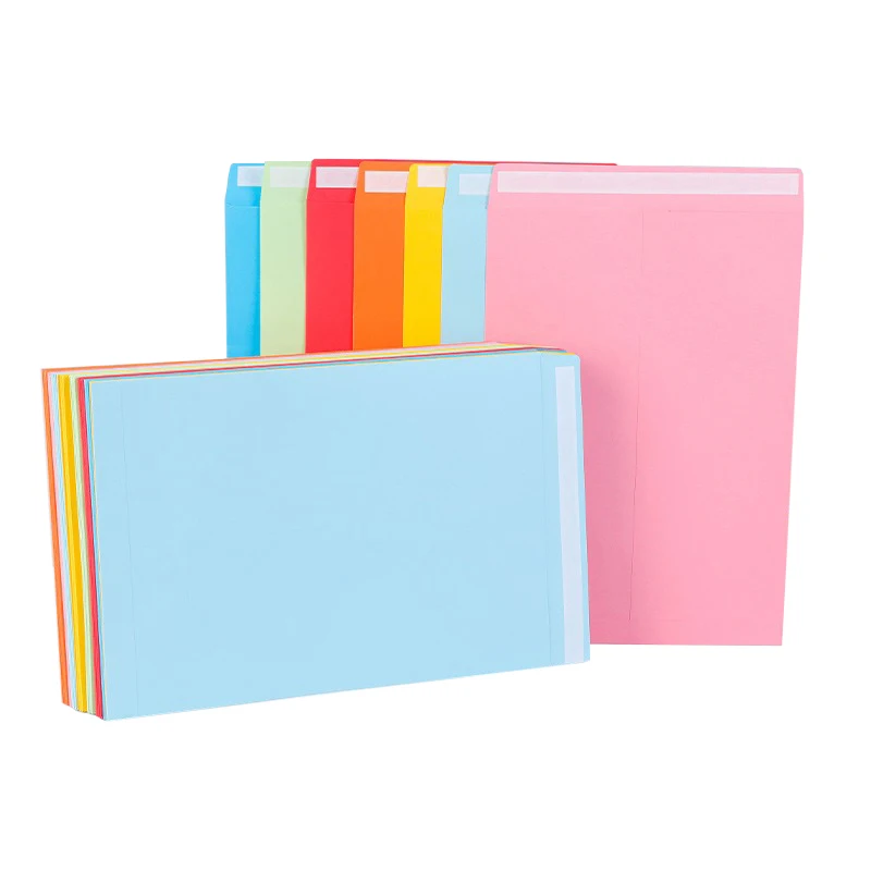 50Pcs Large Paper Envelope 9x12inch Colored Gift Envelopes Self-adhesive Document Envelope File Bag Office Stationery Supplies