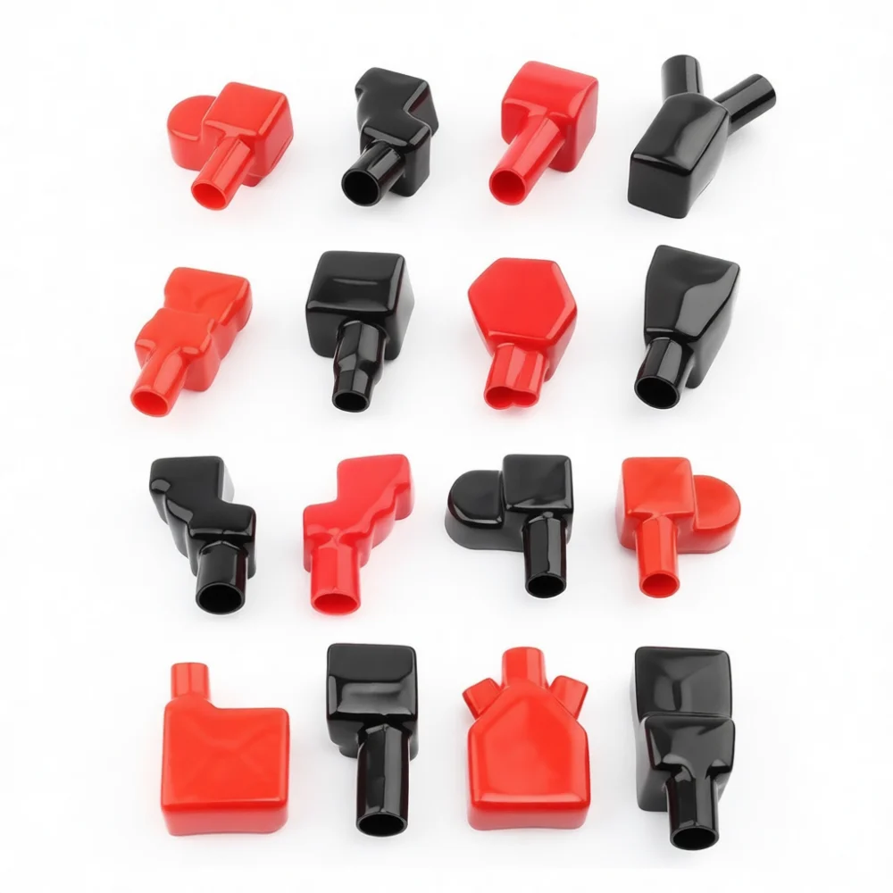Automotive Battery Terminal Cover Protective Cap PVC Insulation Shield For Vehicle Electric Post Connection Maintenance Parts