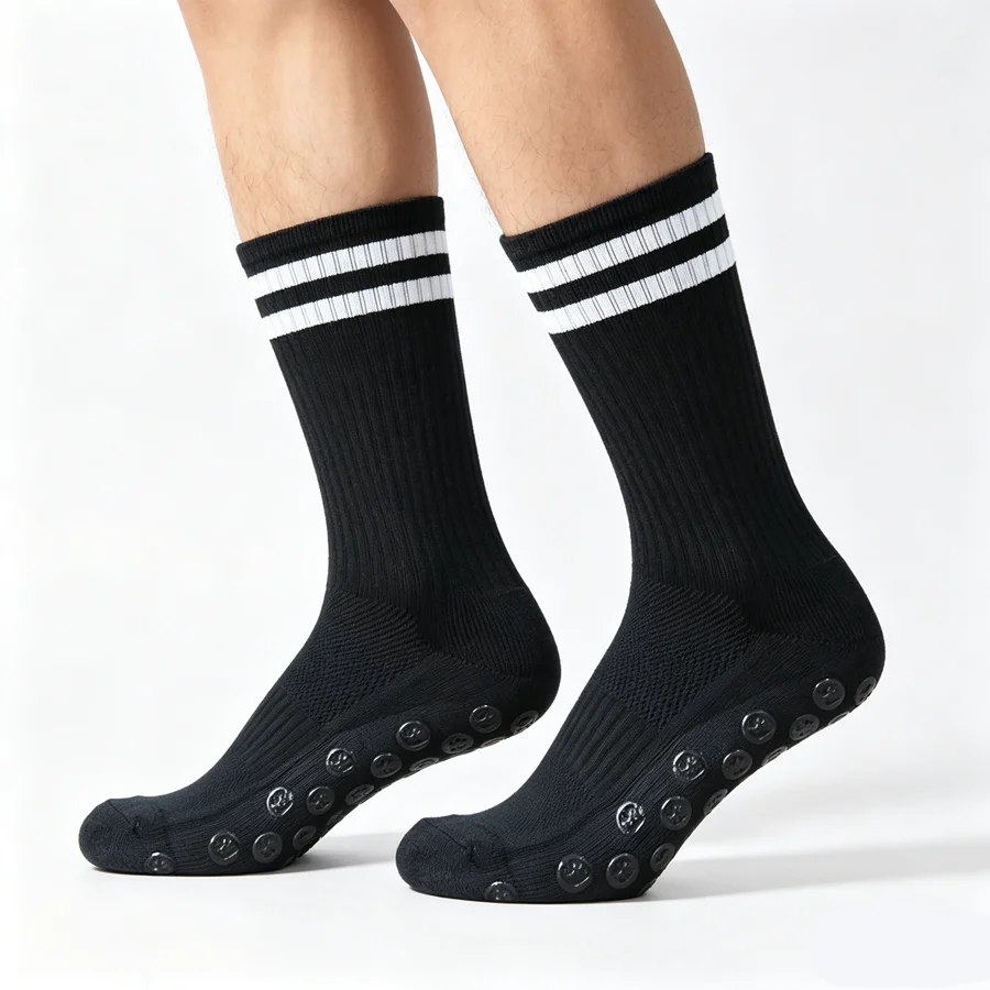 3/6/9pairs mens womens anti slip grip towel bottom professional breathable shockproof skateboard running athletic exercise socks view 5