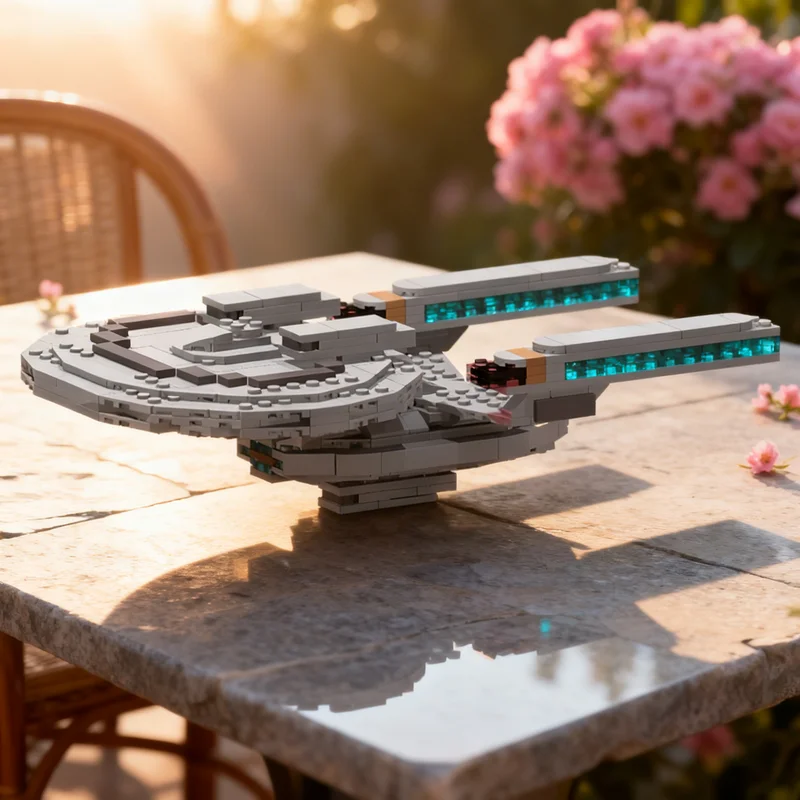 455pcs MOC Space New Orleans-Class Starship Smooth Edition Model Building Blocks Construction Birthday Education Craft Idea