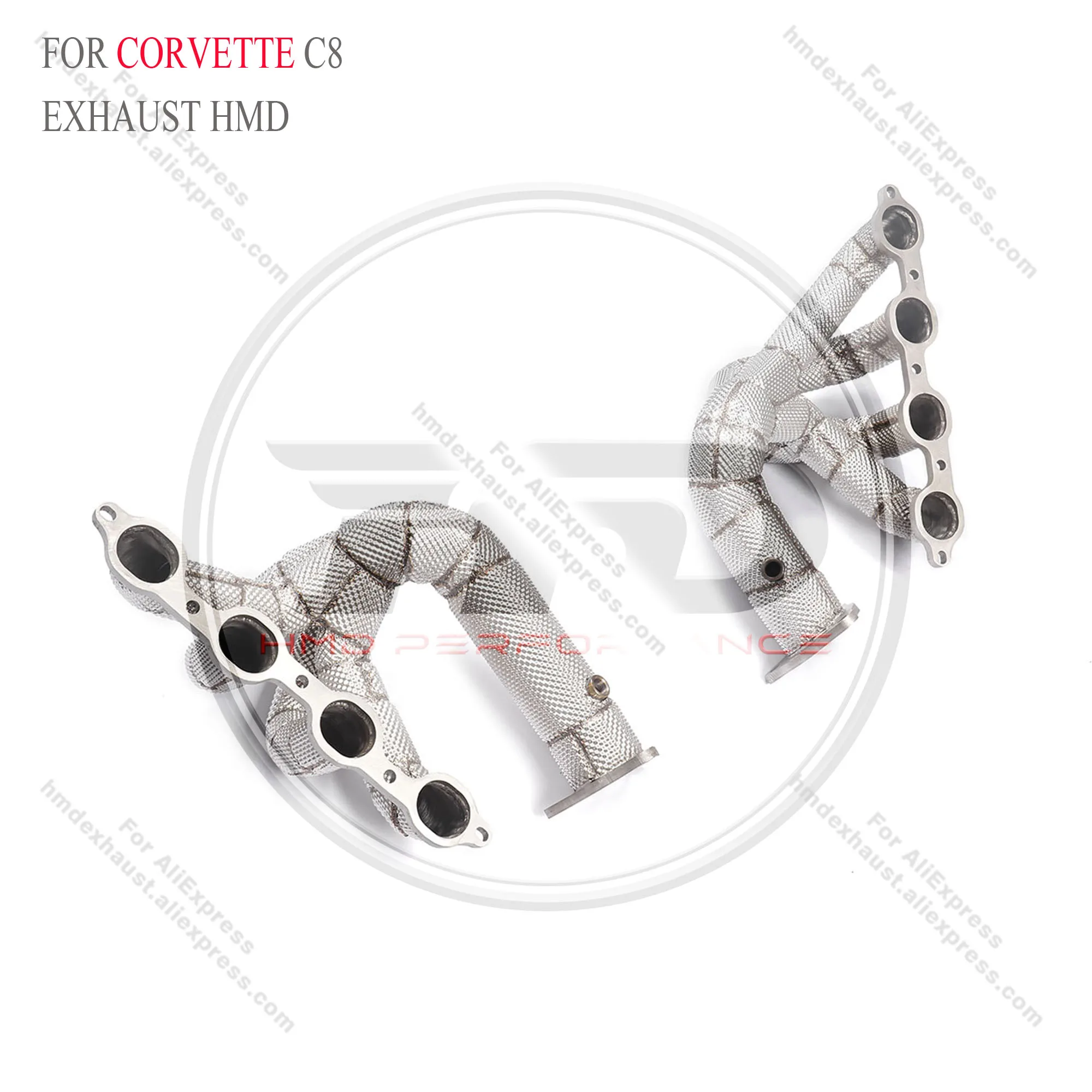 

HMD Stainless Manifold for Corvette C8 w/ Heat Shield, Cat-Delete, ISO-Certified Performance Exhaust