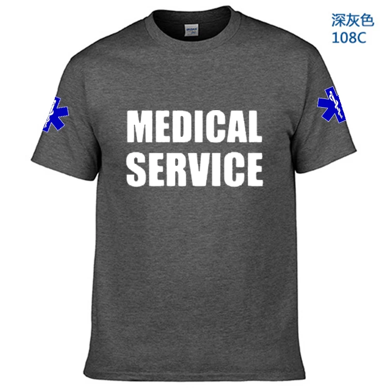 Fashion casual men's T shirt summer brand men's shirt EMT Emergency Ambulance Printed cotton breathable comfortable short sleeve