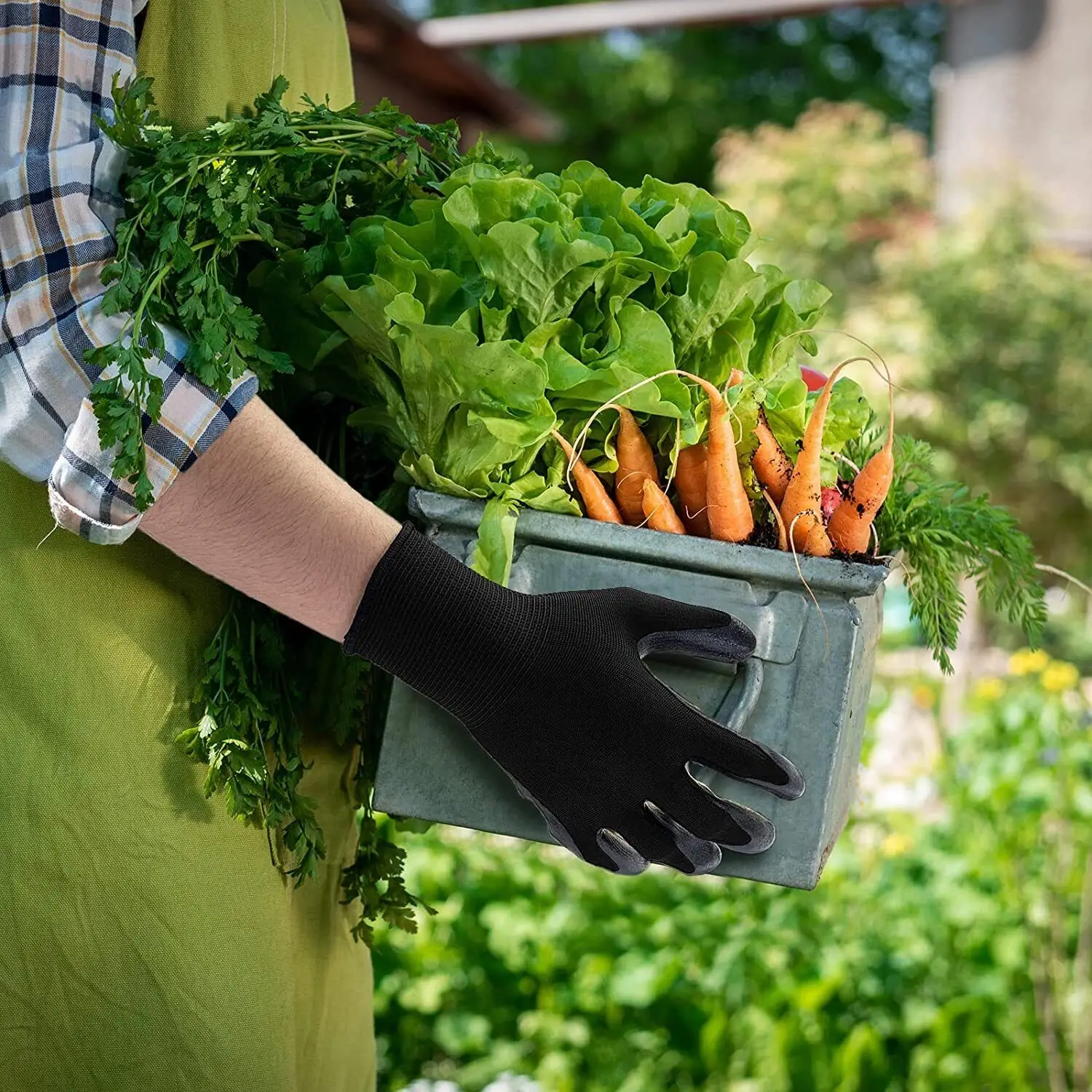 Luvas De Trabalho De Segurança De Nylon, Construtores Revestidos De Nitrilo Premium, Excelente aderência jardinagem Grip, Luvas de proteção industrial