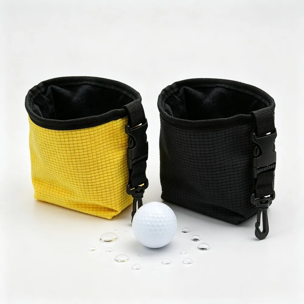 Light Weight Golf Club and Ball Cleaning Pouches with Waterproof Lining and Removable Clip for Golf Maintenance Golf Accessories