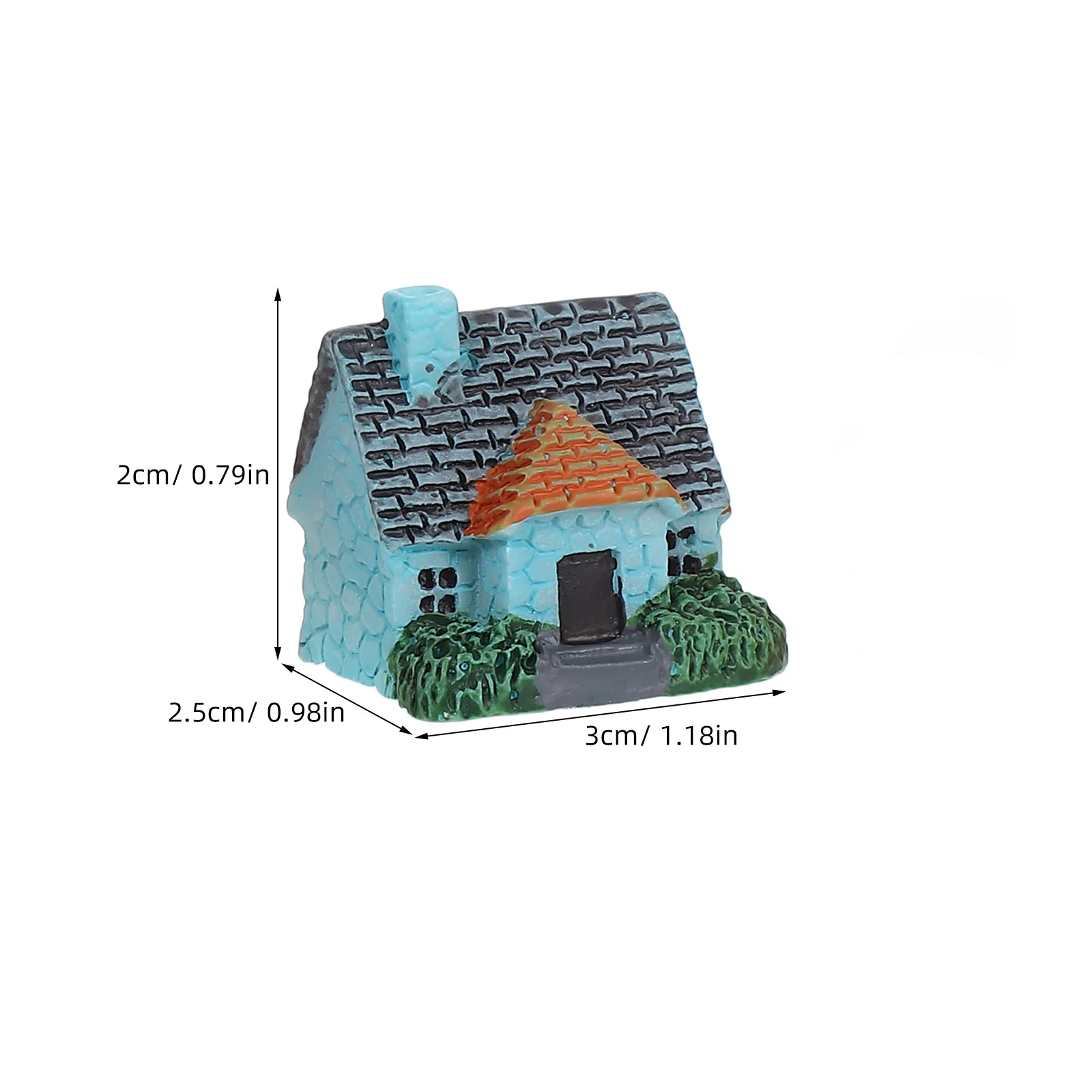 Adorno de cabaña de resina en miniatura de 4 Uds.: Villa micropaisaje para decoración de bonsái de jardín de hadas, accesorios de plantación suculenta,