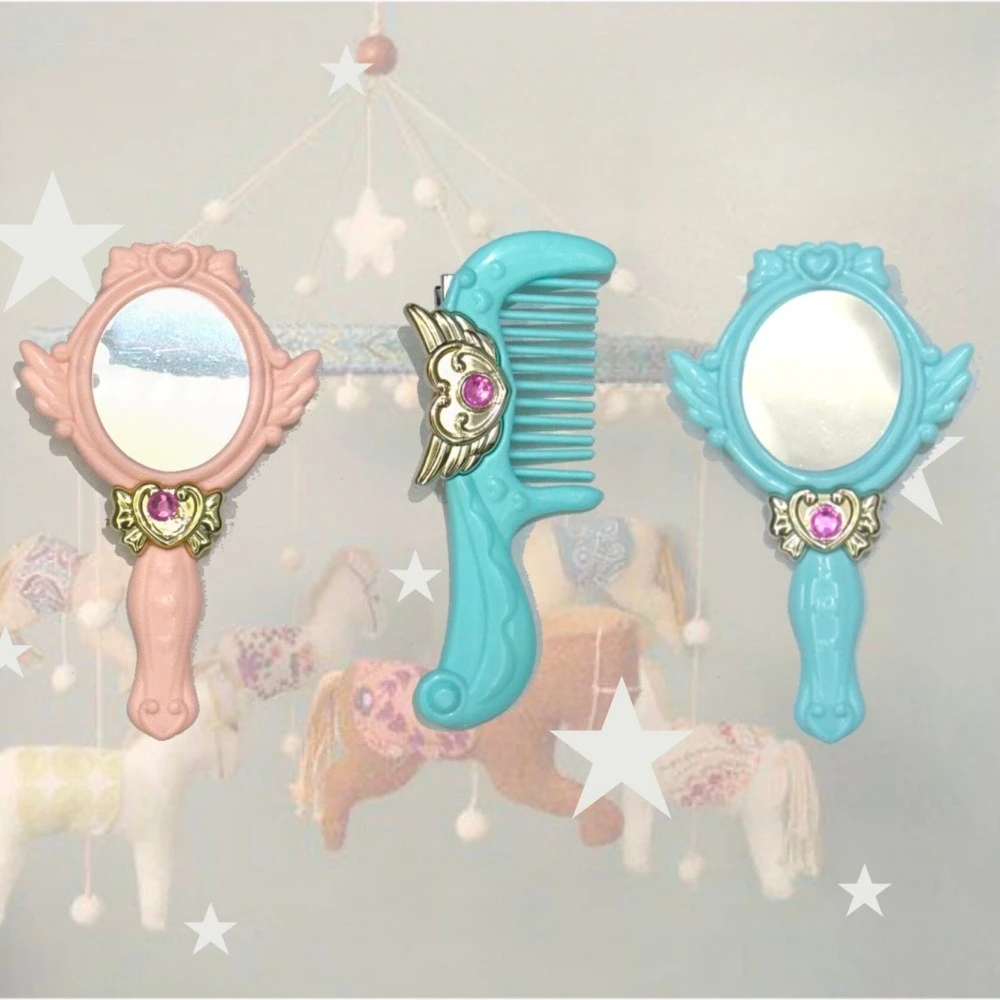 Original Angel Beautiful Comb Mirror Shaped Hairpin Girl Dreamy Hairpin Harajuku Sweet Subcultural Gothic Decorative Accessories