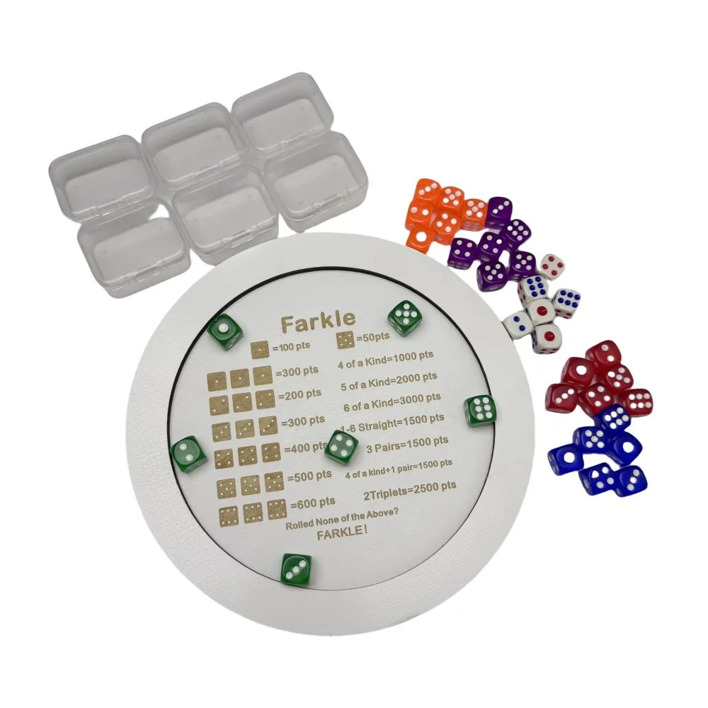 

Набор деревянных белых подносов, набор подносов для игральных костей + прозрачный ящик для хранения игральных костей + 6 игральных костей, доступны в 6 цветах.