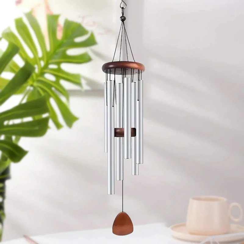 Klassieke 26-inch aluminium pijp windgong met houten hangende tag boerderijen terrassen tuinen balkon gang decoratie