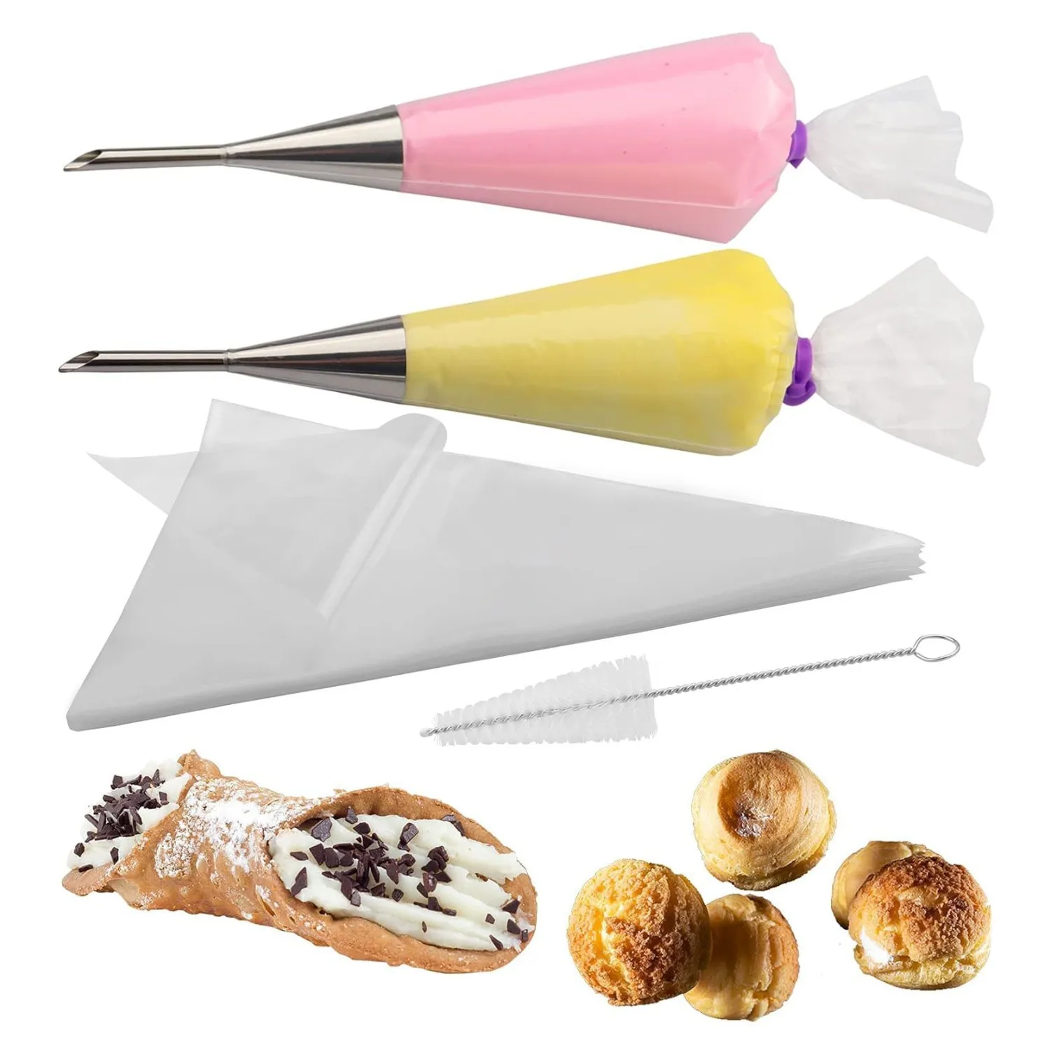 

15PCs Reusable Puff Cake Icing Piping Tip Silicone Pastry Bag Cream Cupcake Butter Tube Nozzle Decor Baking Bags Kitchen Tools