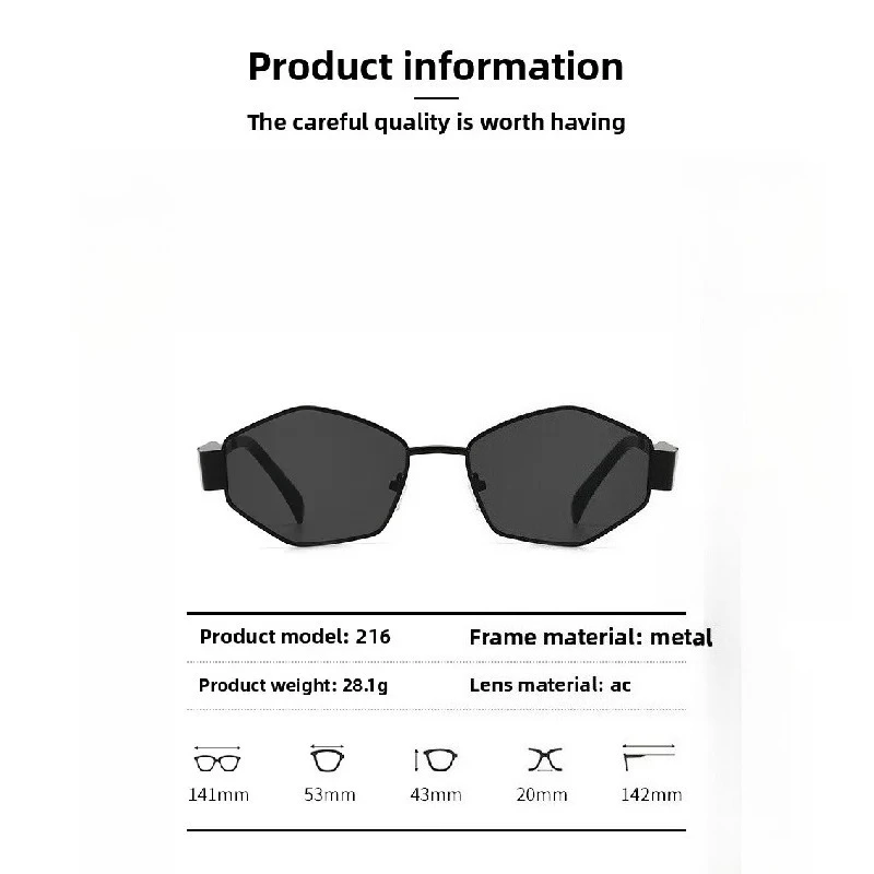 Unisex polygonal fashion glasses suitable for outdoor and daily wear, adjustable design trendy glasses image 6