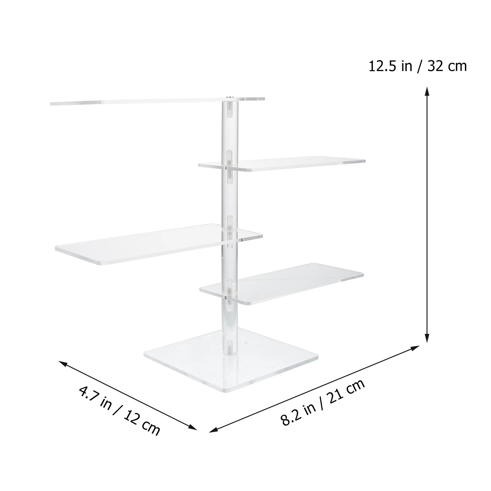 1Pcs High-Quality Acrylic Glasses Display Riser 4-Tier Eyewear Holder for Optical Shop Counter Home Storage Stable No-Burr