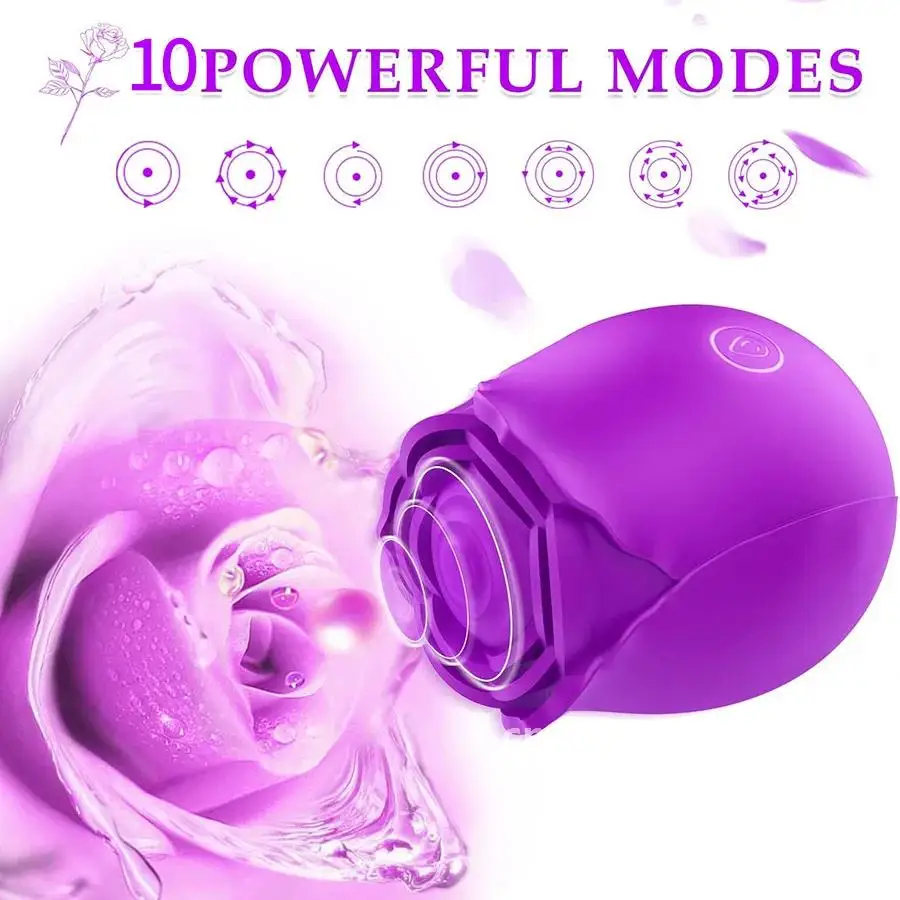 Powerful Sucking Rose Vibrator Female G-Spot Stimulator Oral Nipples Clit Suction Cup Female Sex Toys Adult Products