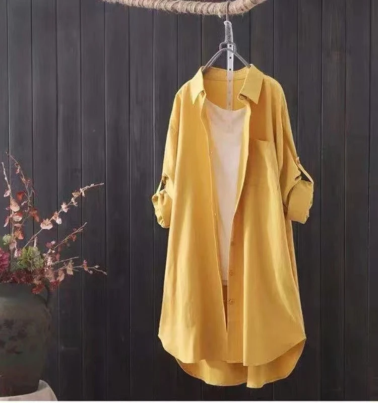 

Women's Ultra-Thin Sun-Protective irt 2023 New Mid-Length Silk-Like Outerwear Cardigan Korean Sle Long Sve Loose Fit