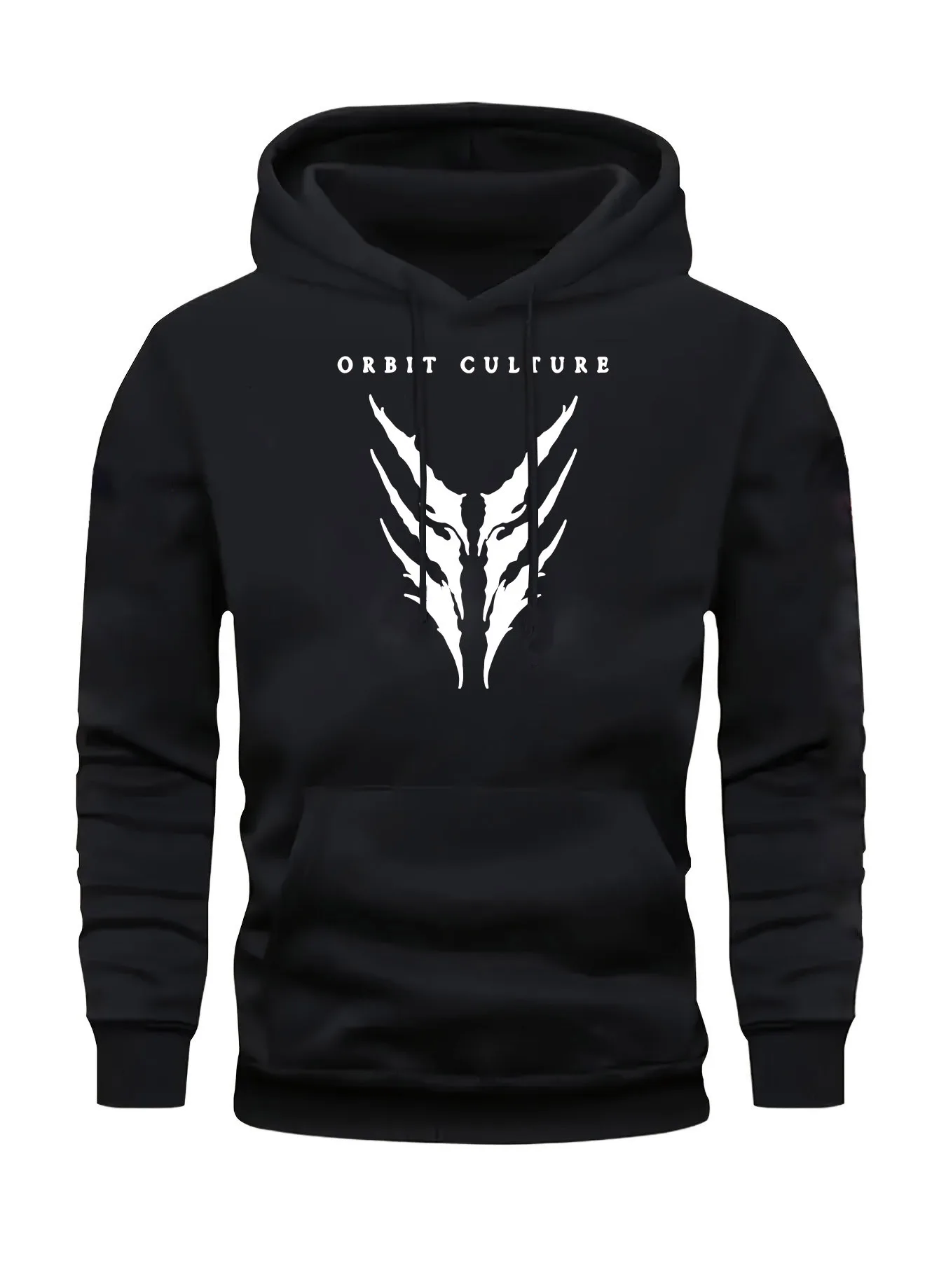 Track-themed graphic print men's hooded sweatshirtcasual pulloverwith front pocketslong-sleevedwarm hoodie forautumn and winter.