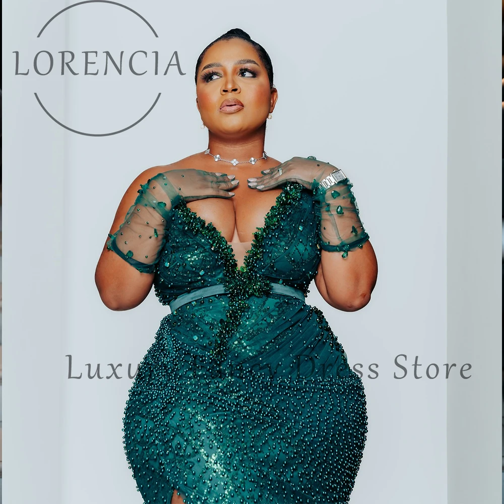 エレガントなビーズクリスタルウエディングドレスサイドスリットマーメイドウェディングパーティードレスカスタマイズされたノースリーブセクシーなvestidosデフェスタ