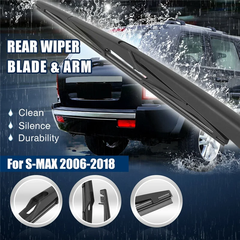 Rear Windshield Wiper Arm and Wiper Blade Set for FORD S-MAX 2006-2018