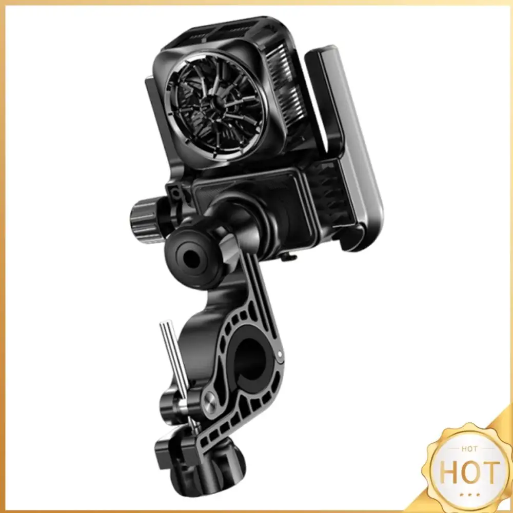 

Bike Phone Mount with Cooling Fan Anti-Shake Phone Stand Bracket 360 Degree Rotating Bike Phone Holder Clamp Cycling Accessories