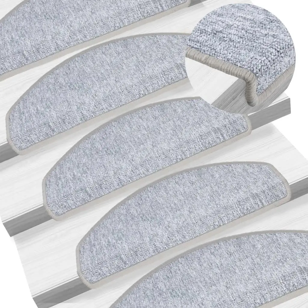 15 PCS Light Grey Carpet Stair Treads Non-Slip 65x24x4 cm - Durable & Stylish Protection for Stairs